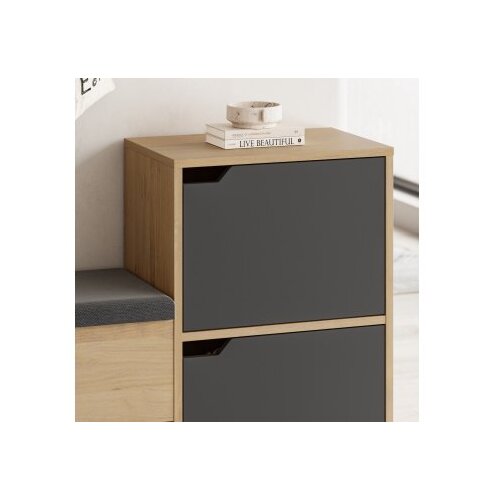 Hanah home Stalak za cipele Haven, 101,5x80,5x35,5 cm, Antracit Slike