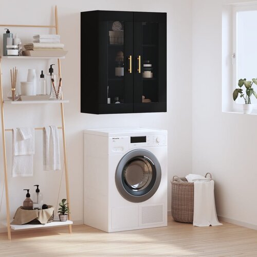 The Living Store Stenska omarica črna 69,5x34x90 cm - Stenska Omarica, (21429096) Slike