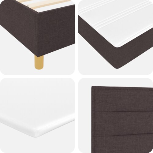 Box Spring Krevet s Madracem &amp;amp;amp LED Tamnosmeđi 80x200 cm Tkanina Slike