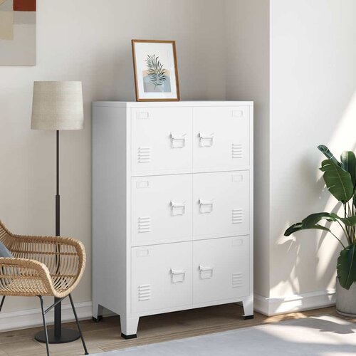  Industrijski sanduk za pohranu bijeli 75 x 40 x 115 cm metalni Cijene