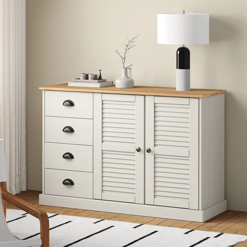 vidaXL Komoda s ladicama VIGO 113x40x75 cm bijela od masivne borovine Cijene