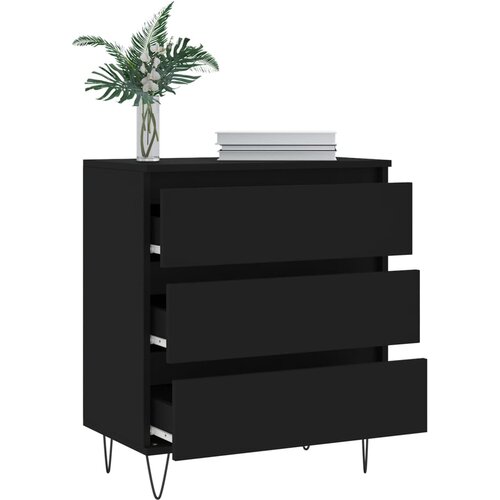  Komoda crna 60 x 35 x 70 cm od konstruiranog drva Slike