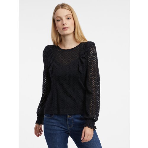 Orsay Black Ladies Patterned Blouse - Women Slike