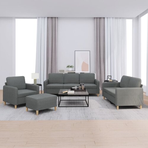  4-dijelni set sofa s jastucima tamnosivi od tkanine Cene