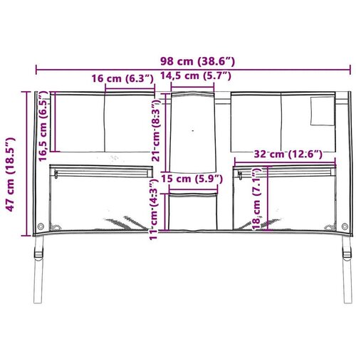 VidaXL torba za pohranu s pohranom 98 x 47 cm oxford, poliester Slike