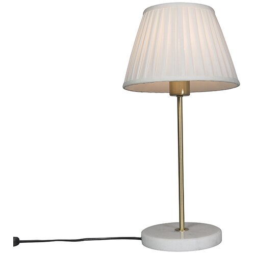 QAZQA Retro namizna svetilka medenina s plisirano kremo 25 cm - Kaso Cene