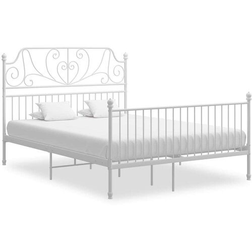  Za krevet bijeli metalni 160 x 200 cm Slike