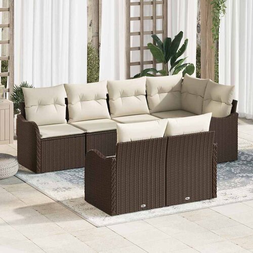  Sjedeća garnitura za vrt 7 kom. Smeđa Poli ratan 232.5 x 122.5 x 85 cm Cijene