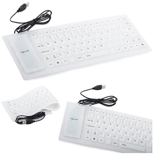  Tanka vodootporna USB silikonska tipkovnica - sklopiva 35 cm bijela Cijene
