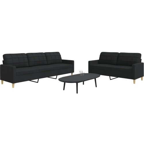 vidaXL 2-dijelni set sofa crni od tkanine Cijene