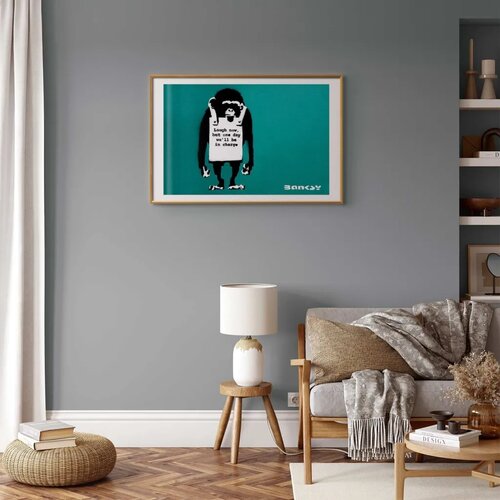  Plakat - Evil Monkey 42x29.7 Zlatni okvir s margom Slike