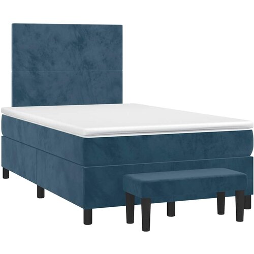 Box spring krevet s madracem tamnoplavi 120 x 200 cm bar&amp;scaron;unasti Slike