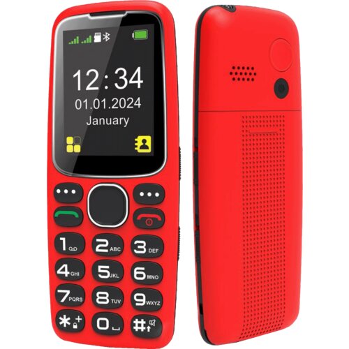 Mean IT Telefon mobilni, 2.4" ekran, SOS dugme, crni - Senior 10 Plus, Crveni Cene