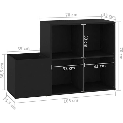  za cipele crni 105 x 35,5 x 70 cm konstruirano drvo Slike
