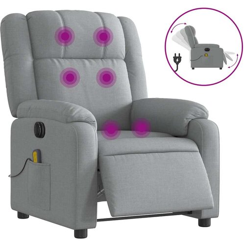 Maison Chic Električni masažni naslanjač - Relax naslanjač svetlo sivo blago, (22134904) Cene