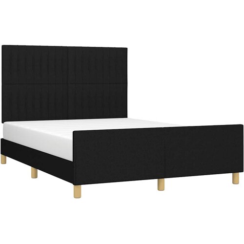  Okvir za krevet bez madraca crni 140 x 190 cm od tkanine Slike