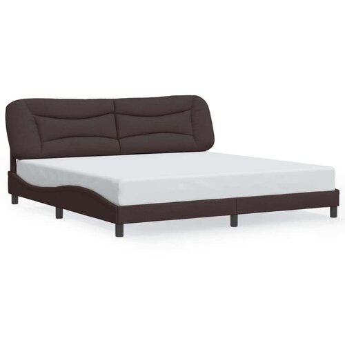 VidaXL okvir za krevet s uzglavljem tamnosmeđi 200x200 cm od tkanine Slike