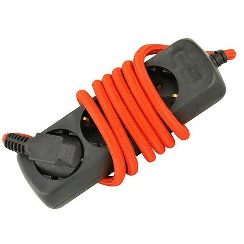 Unitec Produžni kabel s utičnicama (3-struko, Crno-crvene boje, Dužina kabela: 1,4 m)