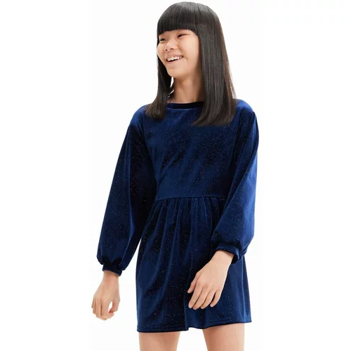 Desigual Dječja haljina boja: tamno plava, mini, širi se prema dolje