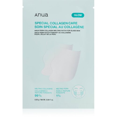 Anua PDRN Collagen Melting Patch for Glass Skin posvetlitvena maska za obraz za prehrano in hidracijo 4 kos Slike