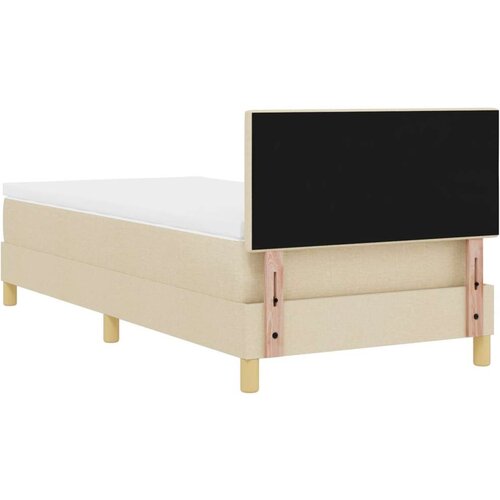  Krevet s podnicom s madracem krem 80x200 cm tkanina Slike