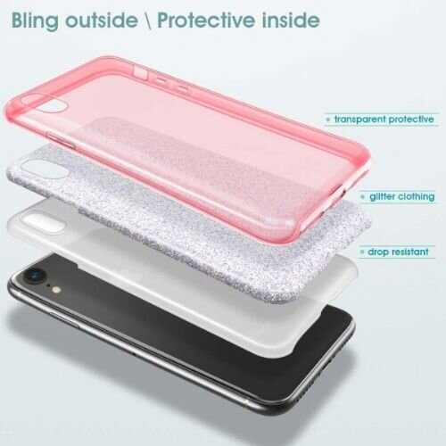 Nillkin silikonski ovitek z ble&amp;scaron;čicami bling za iphone 11 pro max pink Slike