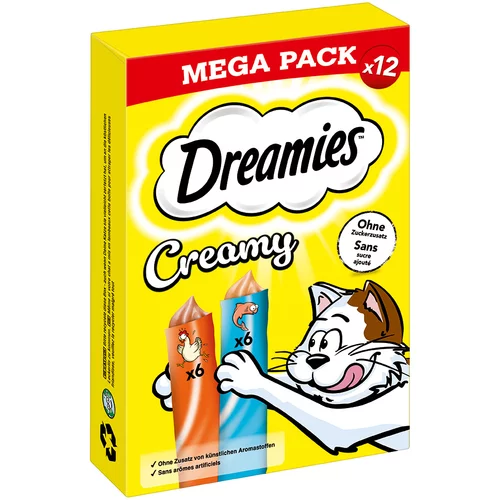 Dreamies Creamy Snacks - Piletina i losos (12 x 10 g)