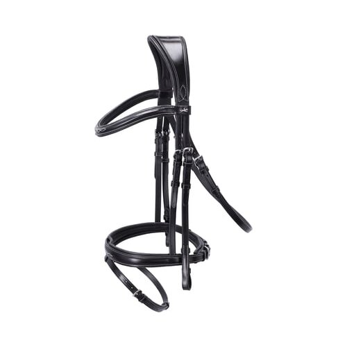 Schockemöhle Sports Uzda Monza F, black/cream/silver Cene