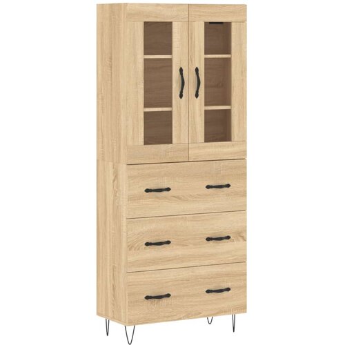 vidaXL Visoka komoda sonoma hrast 69,5x34x180 cm inženirski les Cene