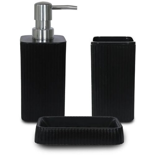  PZR-044 black bathroom set (3 pieces) Cene