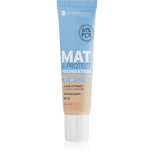 BELL Hypoallergenic Mat & Protect dolgoobstojni matirajoči tekoči puder SPF 25 odtenek 06 Caramel 30 g Cene