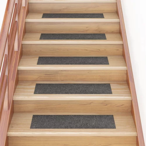 vidaXL Samolepilne preproge za stopnice 15 kosov 76x20 cm sivo rjave
