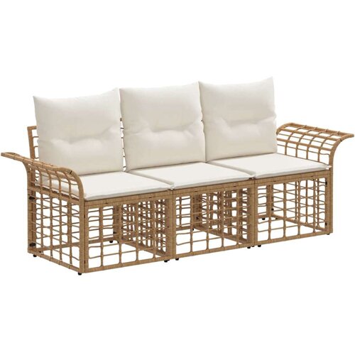  Set vanjskih sofa 3 pcs Prirodna i krema bijela Poliester Cijene