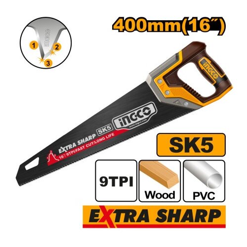 Ingco hhas68400 ručna testera crna long life 400mm super ( HHAS68400 ) Cene