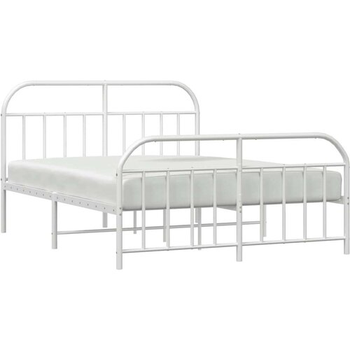 VidaXL Metalni okvir kreveta uzglavlje i podnožje bijeli 183x213 cm Slike