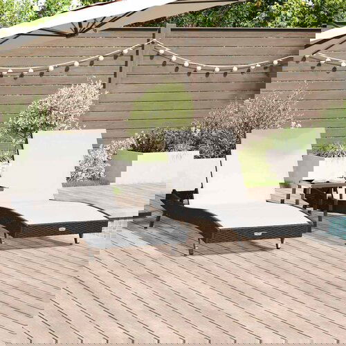 VidaXL Ležaljke 3 pcs Crna i bijela 40 x 40 x 40.5 cm poliratan Slike