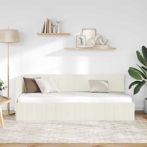  Kutni okvir kreveta s uzglavljem Krema 80 cm x 200 cm Bar&amp;scaron;un Slike