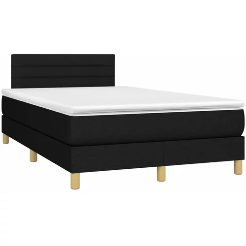 vidaXL Box spring postelja z vzmetnico črna 120x190 cm blago, (21111902)