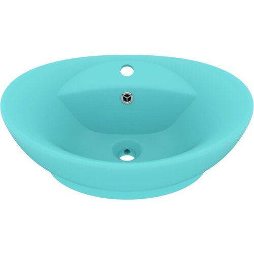 Maison Chic Razkošen Umivalnik - Kopalna umivalnik - Lavabo ovalen mat svetlo zelen 58,5x39 cm keramika, (21684888) Cene