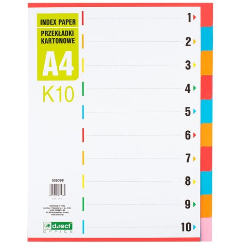  Pregradni karton a4 10-delni levia kartonski 009398 LEVIA Slike