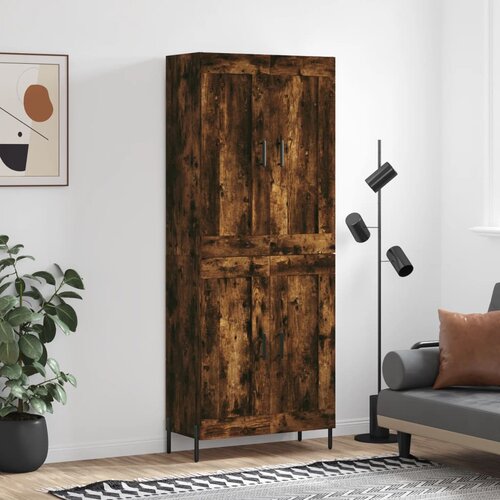 vidaXL Visoka komoda dimljeni hrast 69 5x34x180 cm konstruiranog drva Cene