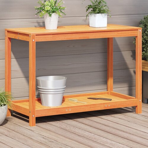 vidaXL Miza za sajenje s polico voščeno rjava 108x50x75 cm borovina Cene