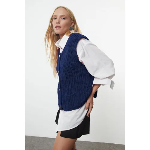 Trendyol Indigo Crew Neck Fitted Vest