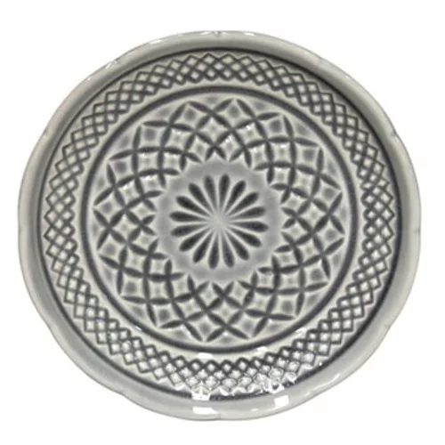 Costa Nova Siv keramičen desertni krožnik Cristal, ⌀ 15 cm