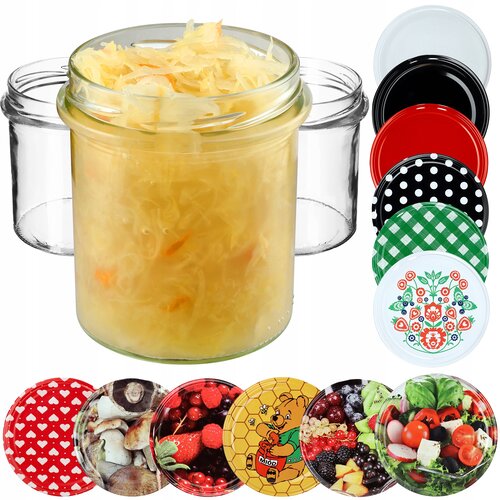 KADAX 50 kosov kozarci 350 ml stekleni kozarci za medeno marmelado s pokrovčki in zamaški Fi 82, (5000355079) Cene