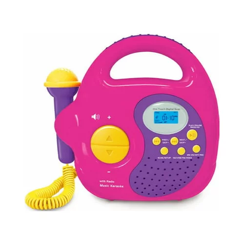 Toy Place Predvajalnik glasbe, radio in MP3 predvajalnik z mikrofonom, roza
