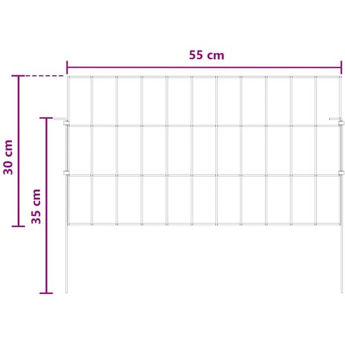 Ograda za vrt s kolčićima 12 pcs 55 x 30 cm Mesh Srebrna Slike