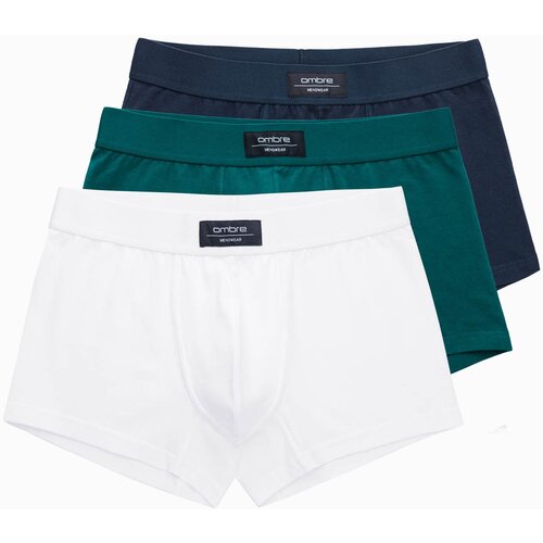 Ombre BASIC men's single color matching boxer shorts with elastane - 3 pack mix OM-UNBB Cene
