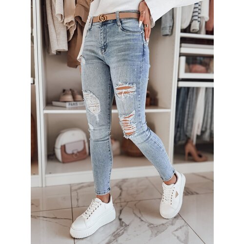 DStreet Spodnie damskie jeansowe skinny DEMISTYLE niebieskie Slike