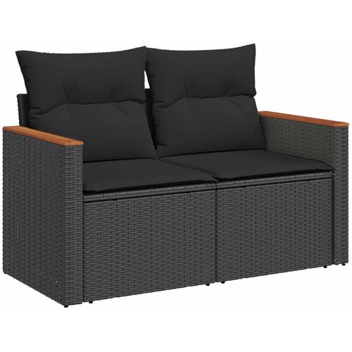  Set sofe 7 kom. Crna 123 x 62 x 69 cm Poli Rattan i čelik Slike